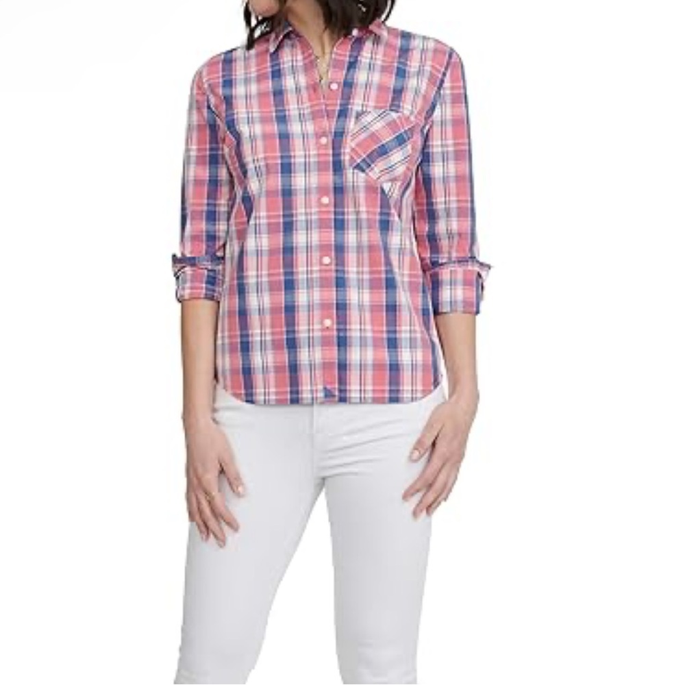 UNTUCKit Laconda Plaid 100%Cotton Button down Shirt size 18 NWT